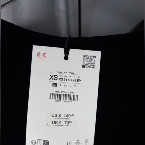 NWT Zara Woman Bloggers Fav SHORT VELVET DRESS THE ITEM Rhinestone Snakes XS - Picture 12 of 12